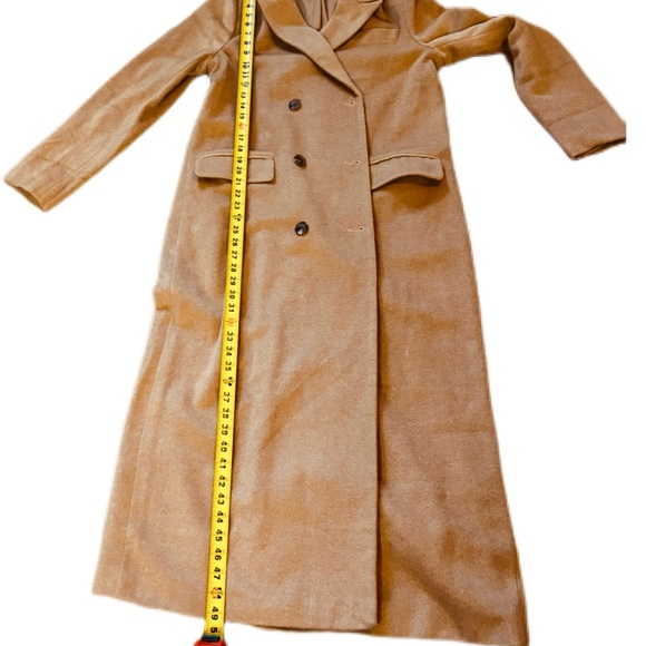 Abound Camel Wool Blend Double-Breasted Maxi Coat - Size Small - Picture 9 of 10